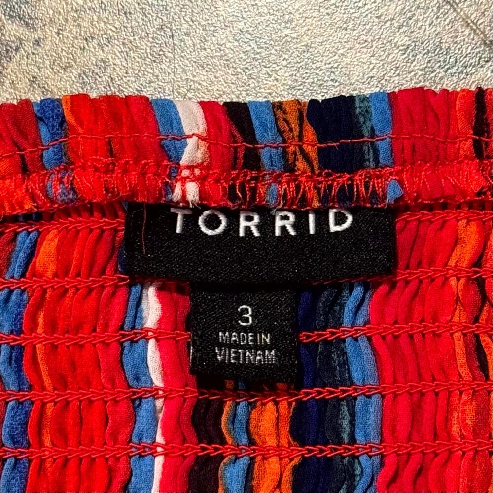 Torrid Maxi Dress Chiffon Striped Flowy Sleeveless 3 3X Plus Size Boho Festival - Picture 3 of 6